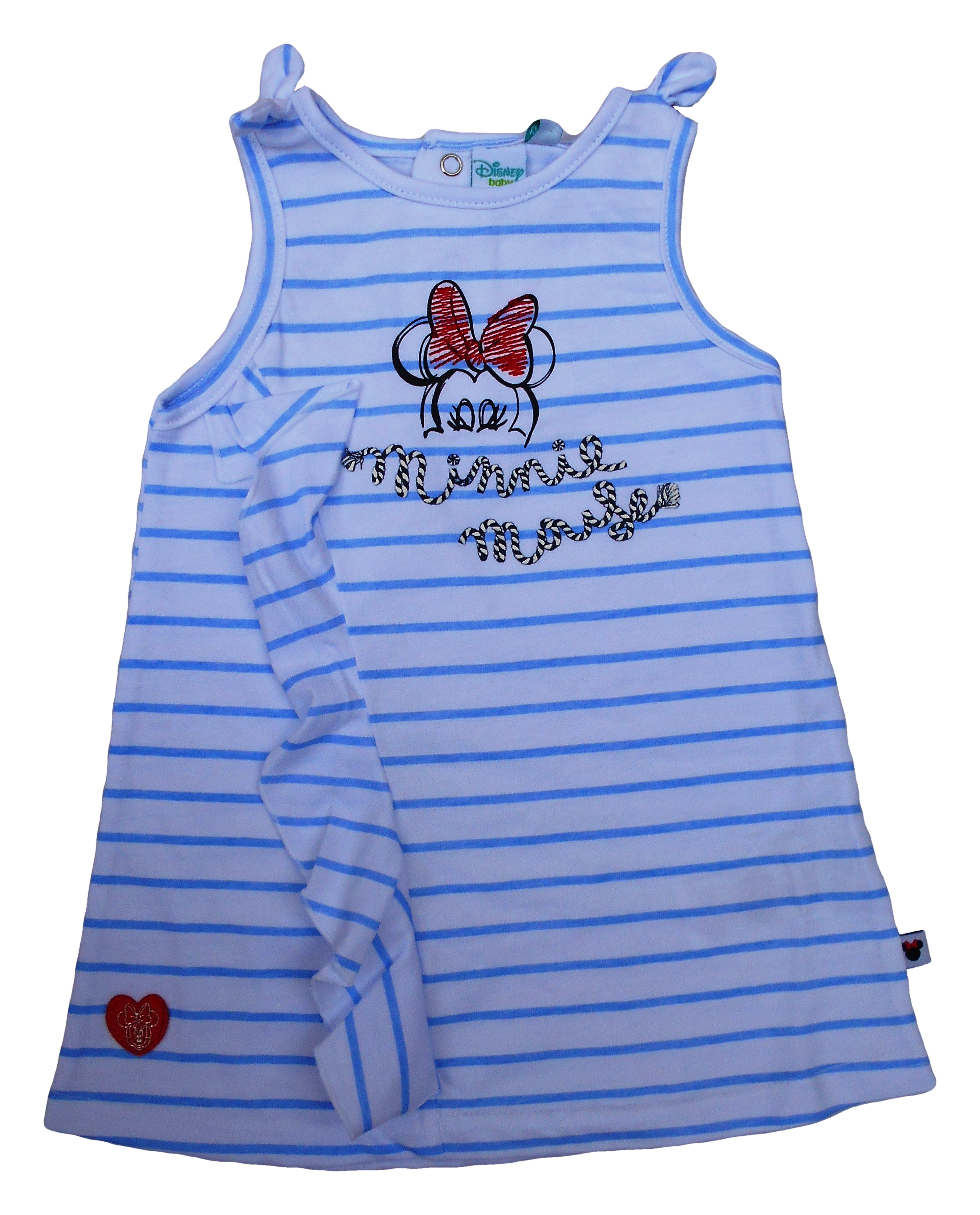 Scamiciata Vestito Minnie Mouse DISNEY Neonata Bambina Sun City Taglie 12/36 Mesi - Se0097celeste