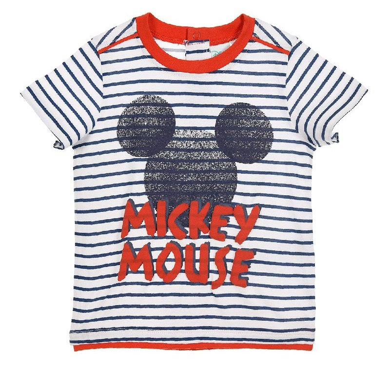 T-Shirt Maglietta Maniche Corte Topolino Mickey Mouse DISNEY Neonato Bambino Sun City Taglie 12/36 Mesi - Se0087blu