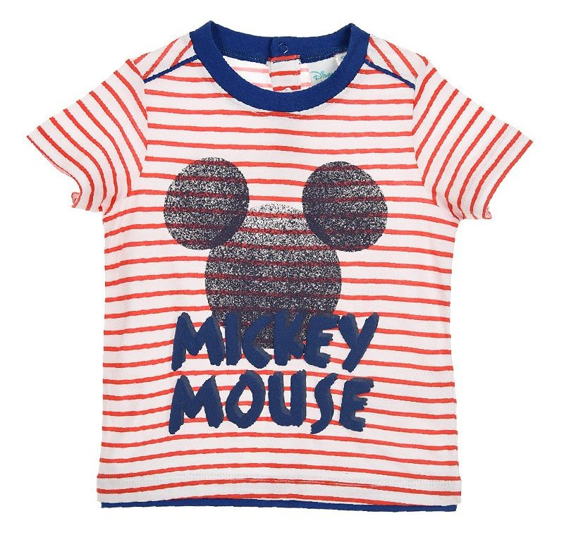 T-Shirt Maglietta Maniche Corte Topolino Mickey Mouse DISNEY Neonato Bambino Sun City Taglie 12/36 Mesi - Se0087rosso