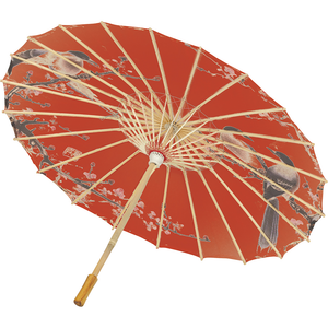 Parasole Orientale Ombrellino Giapponese in Carta con Struttura in Legno Accessorio Carnevale Cosplay - 27390