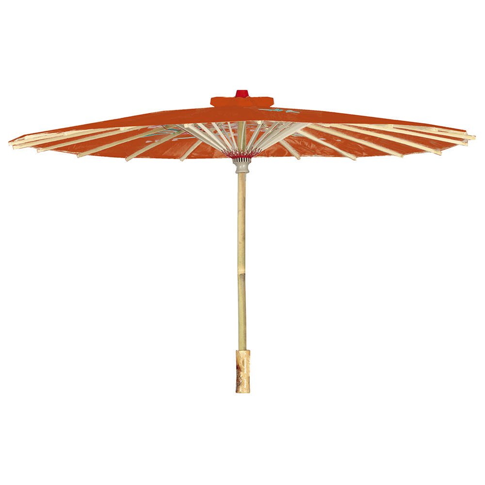 Parasole Orientale Ombrellino Giapponese in Carta con Struttura in Legno Accessorio Carnevale Cosplay - 27390