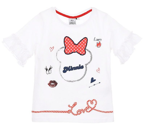 T-Shirt Maglietta Minnie Mouse DISNEY Bambina Taglie 3/8 Anni - Se1012bianco