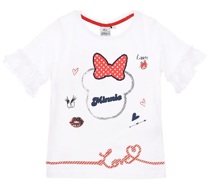 T-Shirt Maglietta Minnie Mouse DISNEY Bambina Taglie 3/8 Anni - Se1012bianco