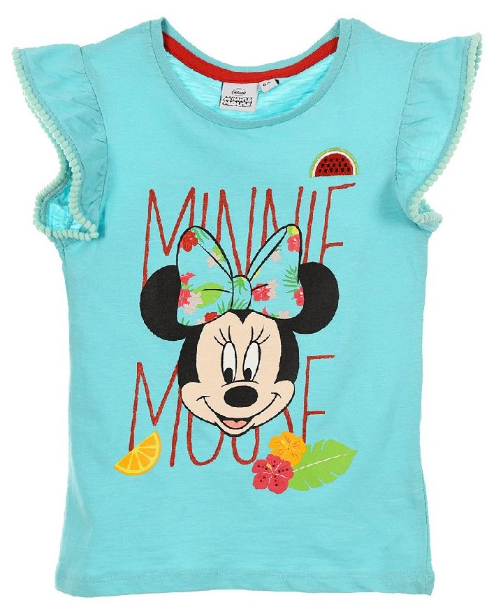 T-Shirt Maglietta Maniche Corte Minnie Mouse DISNEY Bambina Sun City Taglie 3/8 Anni - Se1118turchese