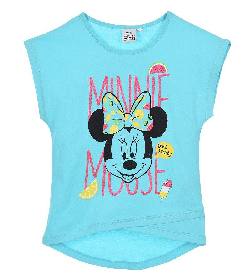 T-Shirt Maglietta Maniche Corte Minnie Mouse DISNEY Bambina Sun City Taglie 3/8 Anni - Se1150turchese