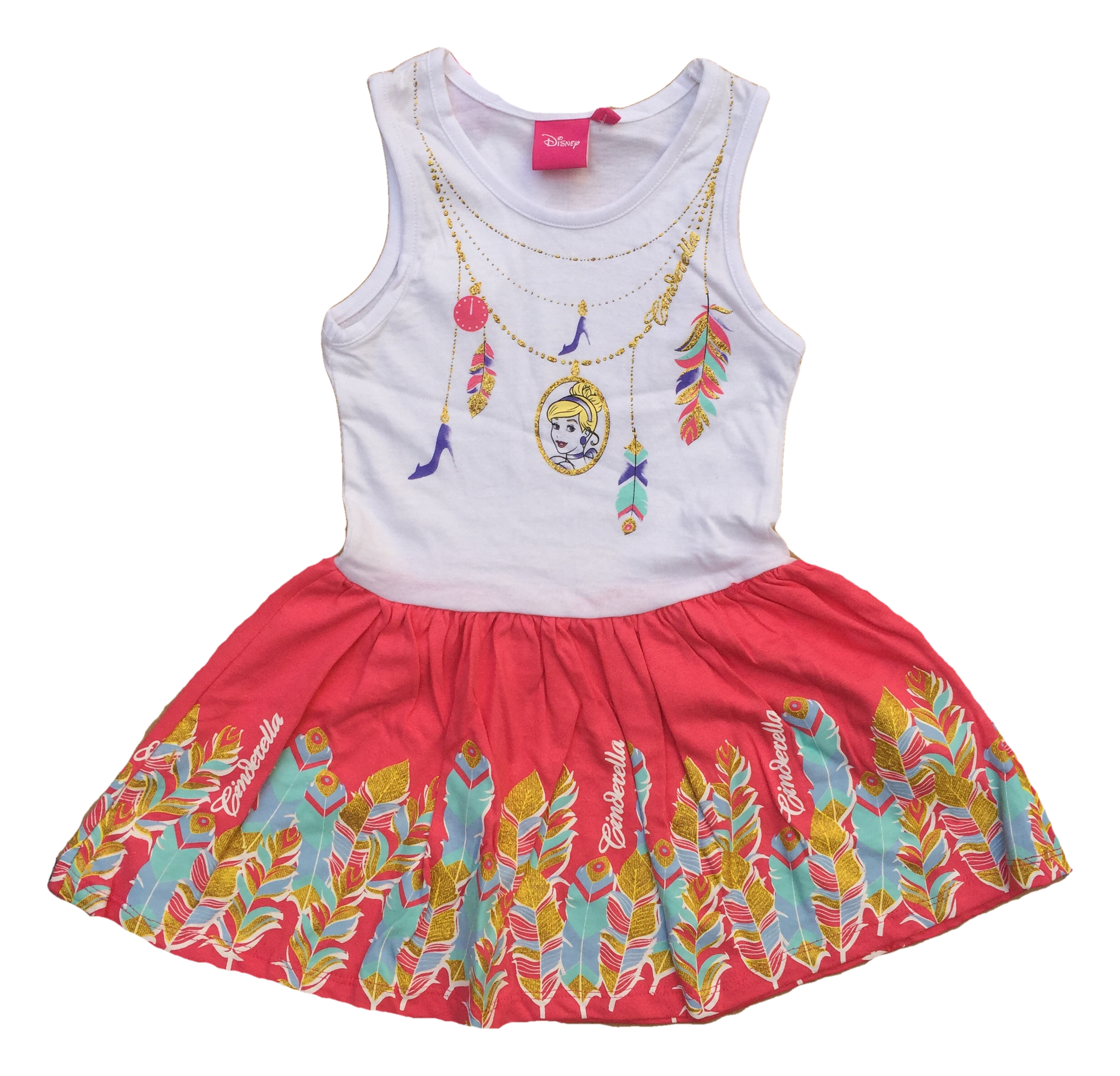 Scamiciata Vestito Principesse Cenerentola DISNEY Bambina Sun City Taglie 3/6 Anni - Se1380bianco
