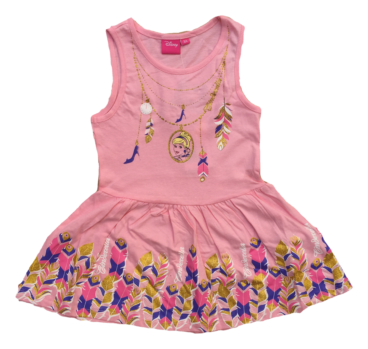 Scamiciata Vestito Principesse Cenerentola DISNEY Bambina Sun City Taglie 3/6 Anni - Se1380rosa