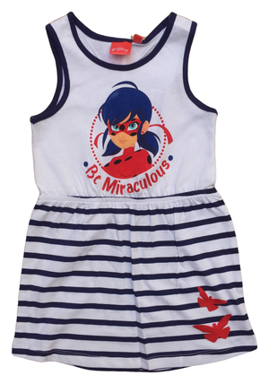 Scamiciata Vestito Miraculous Ladybug Bambina Sun City Taglie 4/8 Anni - Se1395blu