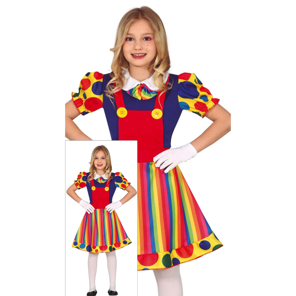 Costume Clown Abito Travestimento da Pagliaccio Carnevale Cosplay Feste in Maschera - 7750