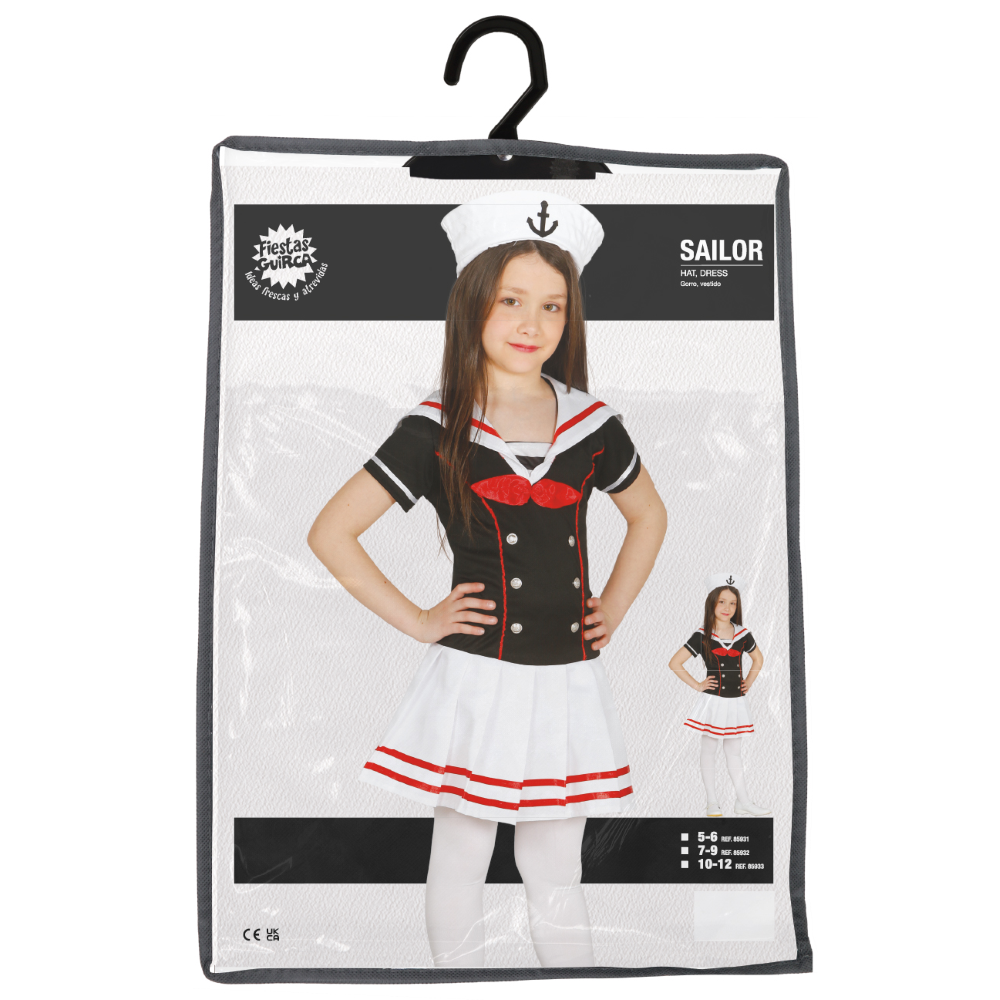 Costume Marinaretta Abito e Cappello Travestimento Carnevale Feste in Maschera Cosplay Sailor - 8593