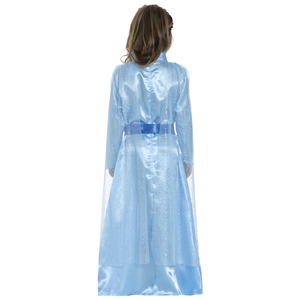 Costume Principessa Del Ghiaccio Abito e Mantello Travestimento Carnevale Feste in Maschera Cosplay Elsa Frozen - 8785