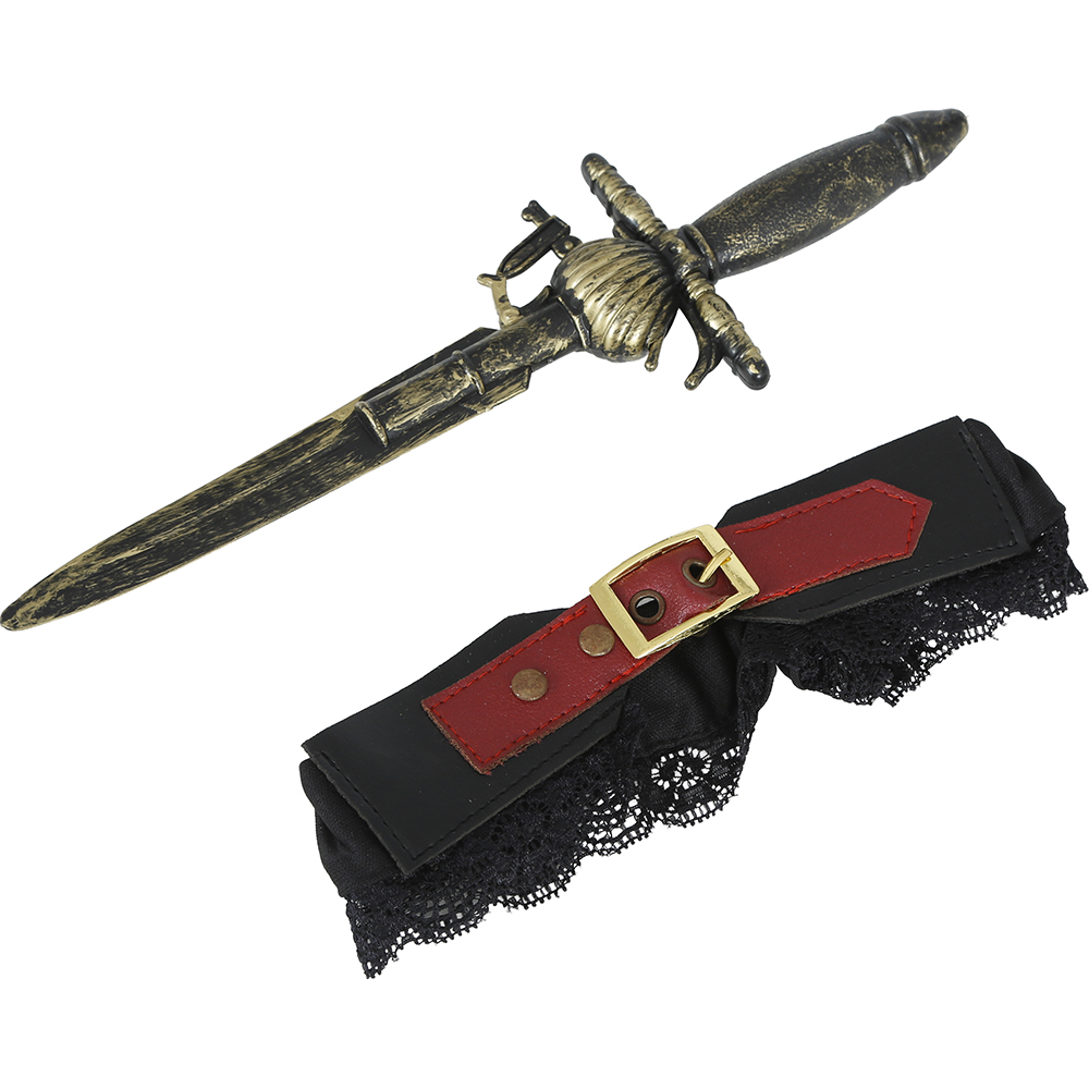 Giarrettiera con Pugnale Accessorio Travestimento Carnevale Cosplay Feste a Tema - 27333
