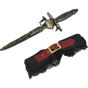 Giarrettiera con Pugnale Accessorio Travestimento Carnevale Cosplay Feste a Tema - 27333