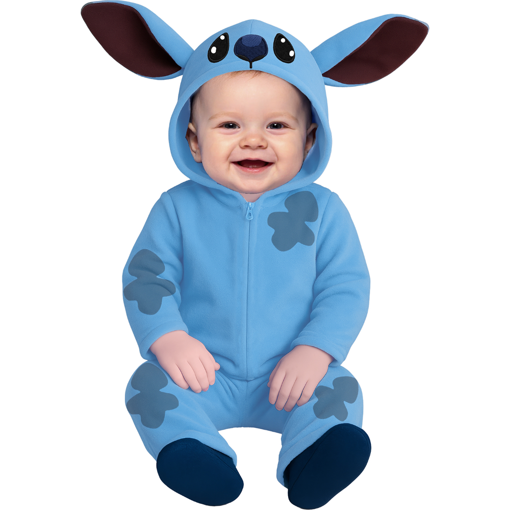 Costume Alieno Blu Tuta con Cappuccio Travestimento Carnevale Cosplay Stitch Feste in Maschera - 7620