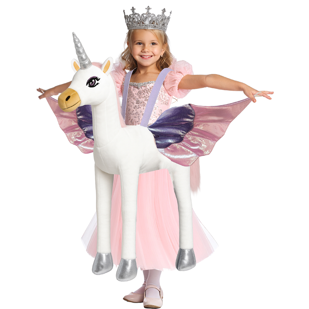 Costume Unicorno Abito e Peluche Travestimento 7-9 Anni Carnevale Feste a Tema - 78760