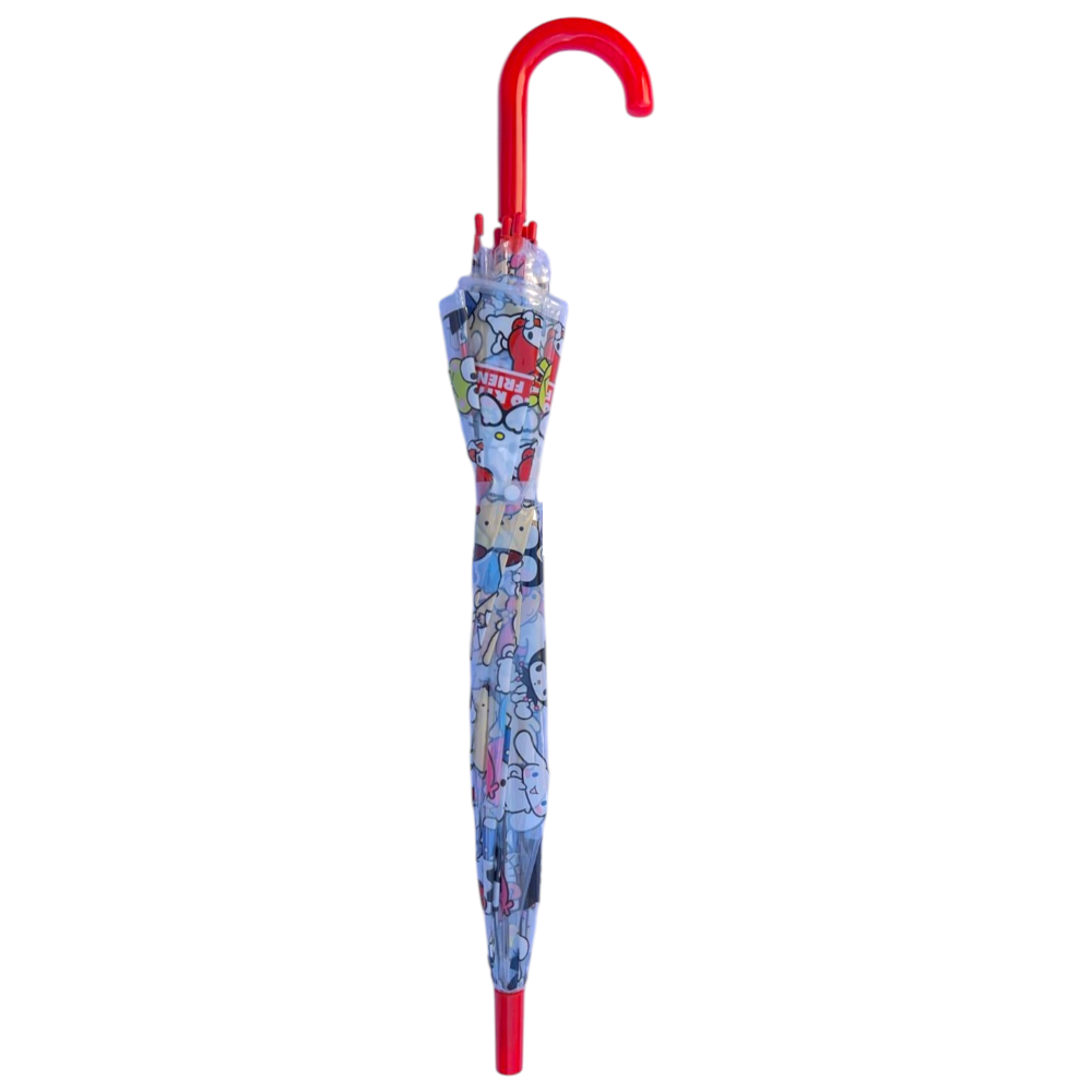 Ombrello a Cupola Hello Kitty & Friends Sanrio Apertura Automatica Manico Ergonomico Accessorio per la Pioggia Bambini
