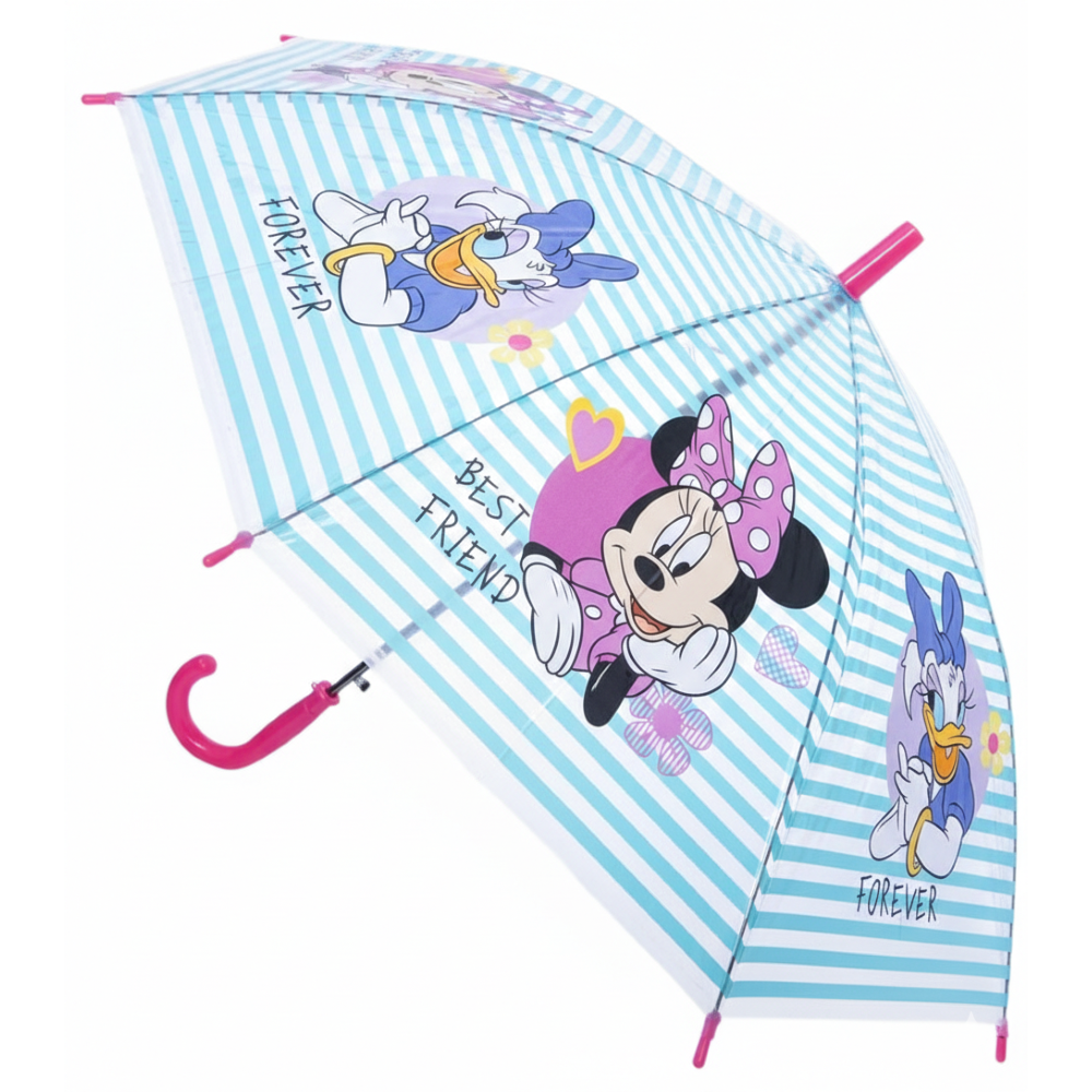 Ombrello Minnie DISNEY Apertura Automatica Manico Ergonomico Accessorio per la Pioggia Bambini