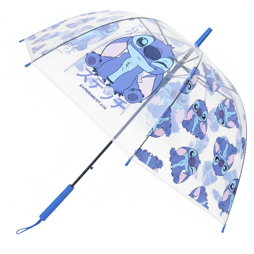 Ombrello a Cupola Stitch DISNEY Apertura Automatica Accessorio per la Pioggia Adulto
