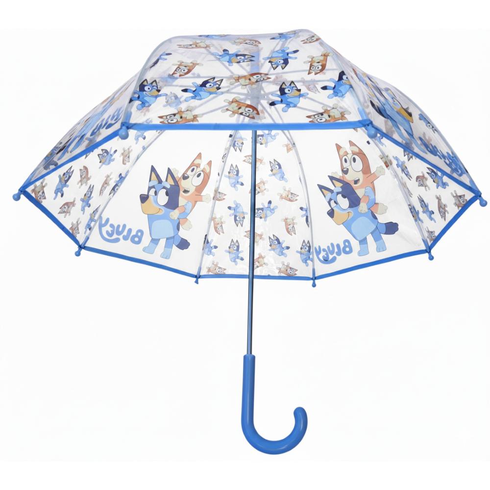 Ombrello a Campana Bluey e Bingo Trasparente Apertura Manuale Accessorio per la Pioggia Bambini - R13543mc