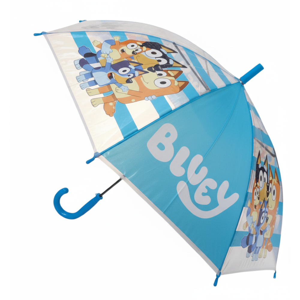 Ombrello Bluey e Famiglia Apertura Automatica Manico Ergonomico Accessorio per la Pioggia Bambini