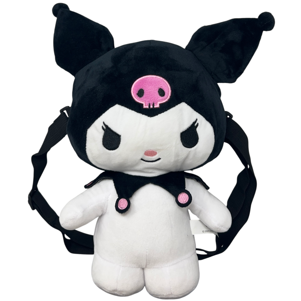Borsetta in Peluche Kuromi Sanrio con Tracolla Regolabile Accessorio da Passeggio Bambini- 6287