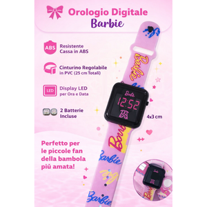 Orologio a LED Barbie Mattel da Polso Digitale con Cinturino Regolabile - Gnt36br