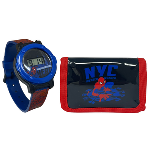 Set Orologio da Polso Digitale + Portafogli Spiderman Accessori per Bambini - Gnt01sp