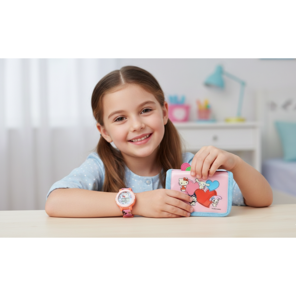 Set Orologio da Polso Digitale + Portafogli Hello Kitty Accessori per Bambini - Gnt01hk