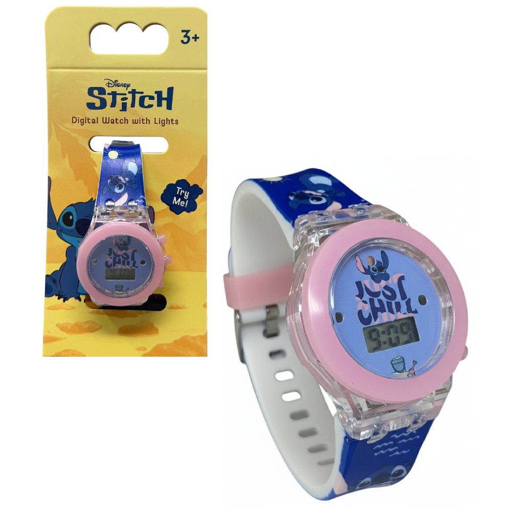 Orologio con Luci a LED Stitch da Polso con Cinturino Regolabile - Gnt38st
