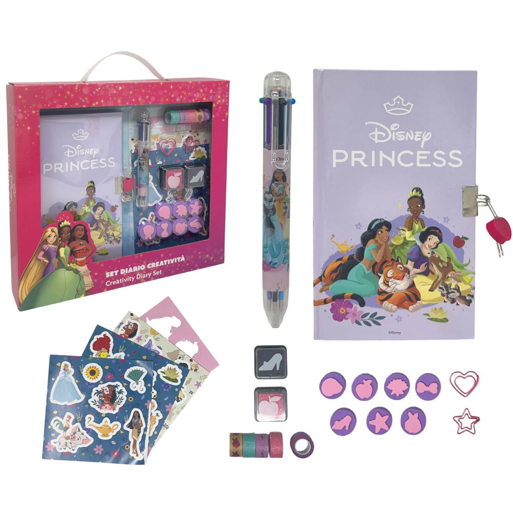 Maxi Set Diario Segreto con Accessori Principesse in Confezione Regalo - Pr1305