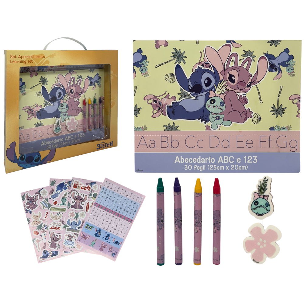Set Apprendimento Stitch Abecedario con Accessori in Confezione Regalo - Lst1307