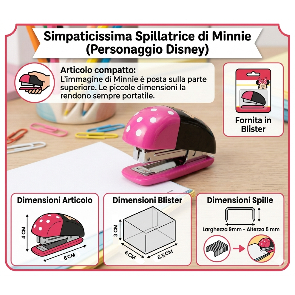 Spillatrice Minnie DISNEY Cm. 6x4 - 280390