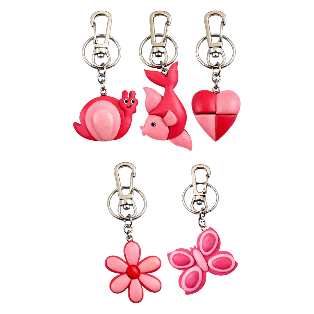 Portachiavi DISNEY in Legno Lumaca, Pesce, Farfalla, Fiore, Cuore