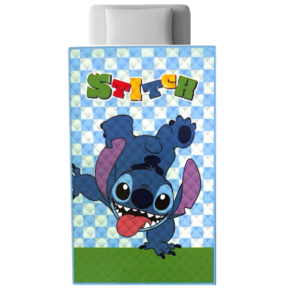Trapuntino Stitch DISNEY Coperta Copriletto Trapuntato 100 Gsm Letto Singolo 150x250 CM - Je14384ad