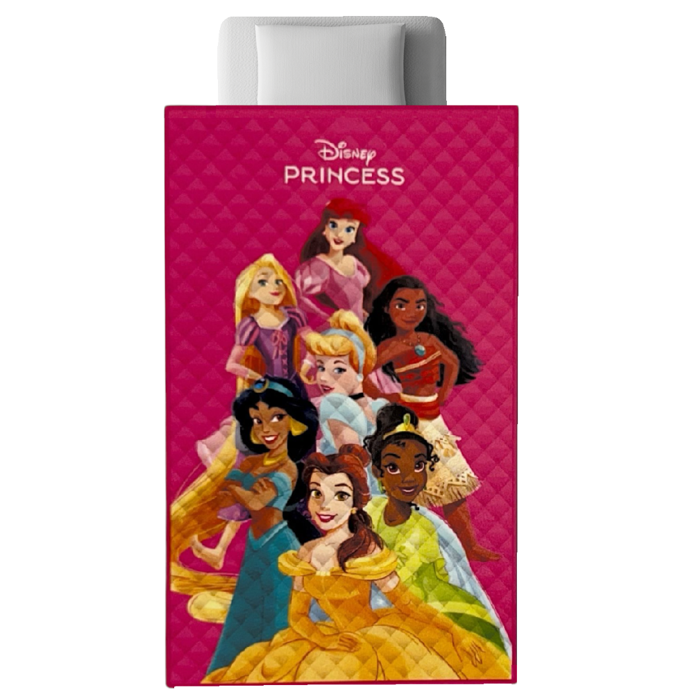 Trapuntino Principesse DISNEY Coperta Copriletto Trapuntato 100 Gsm Letto Singolo 150x250 CM - Je14387ad