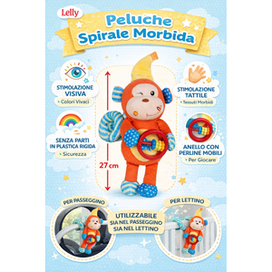 Peluche Scimmia Activity Femminuccia con Giochi per Carrozzina Cm.27 Venturelli - 785104