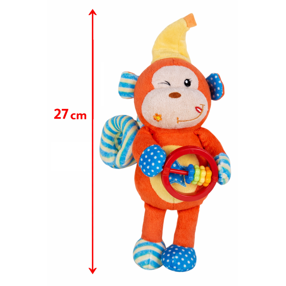Peluche Scimmia Activity Femminuccia con Giochi per Carrozzina Cm.27 Venturelli - 785104