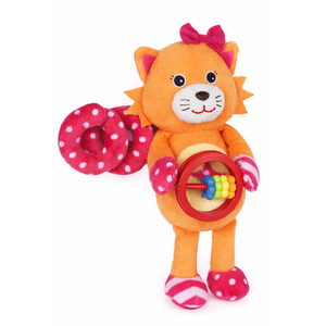 Peluche Leone Activity Femminuccia con Giochi per Carrozzina Cm.27 Venturelli - 785104