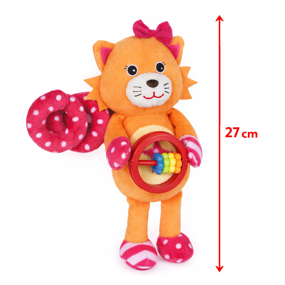 Peluche Leone Activity Femminuccia con Giochi per Carrozzina Cm.27 Venturelli - 785104