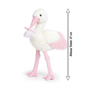 Peluche Cicogna Rosa Neonata Cm.27 Pupazzo - 786001/2