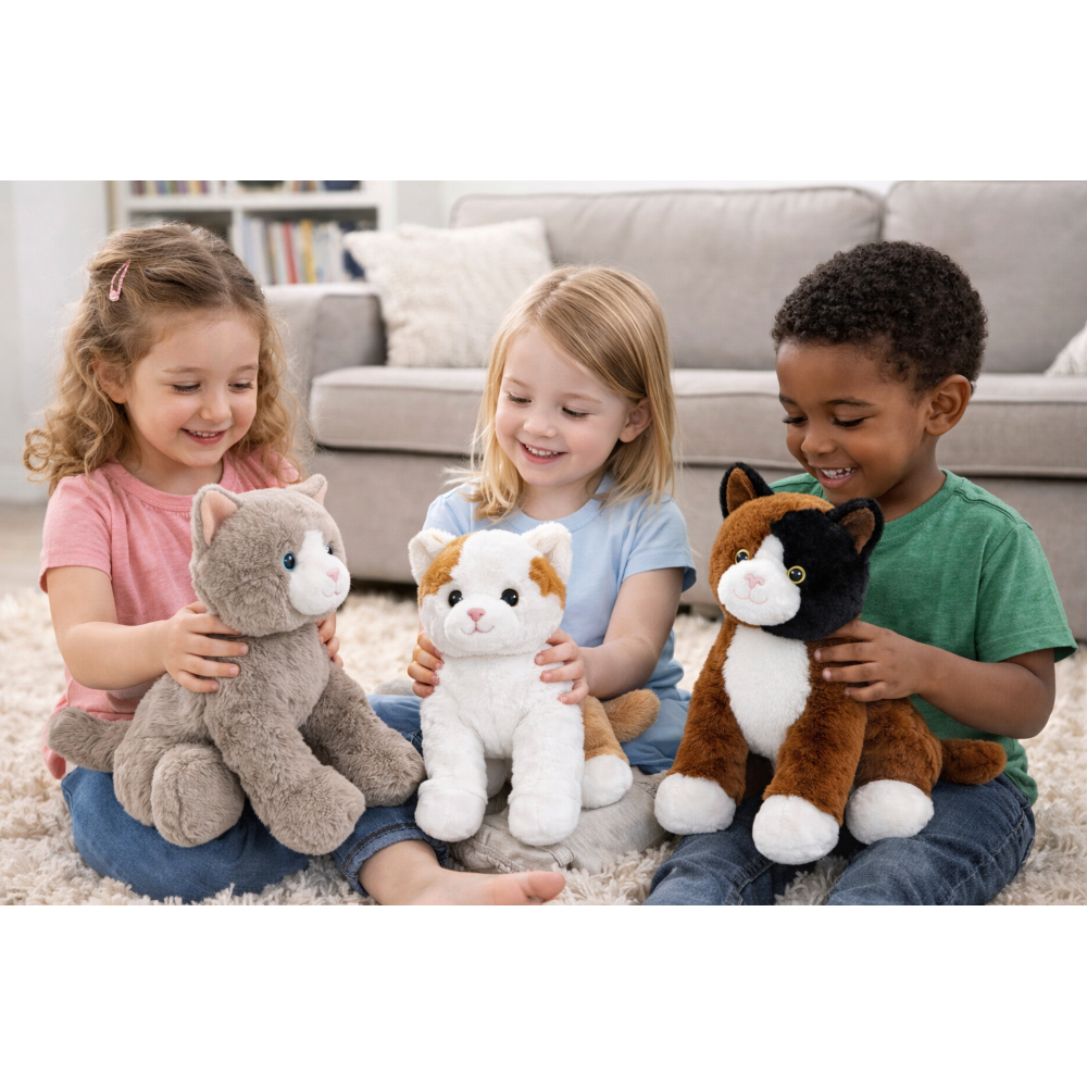 Peluche Gatto Bianco Grs Cm. 30 Plastica Reciclata Lelly - 800201/2