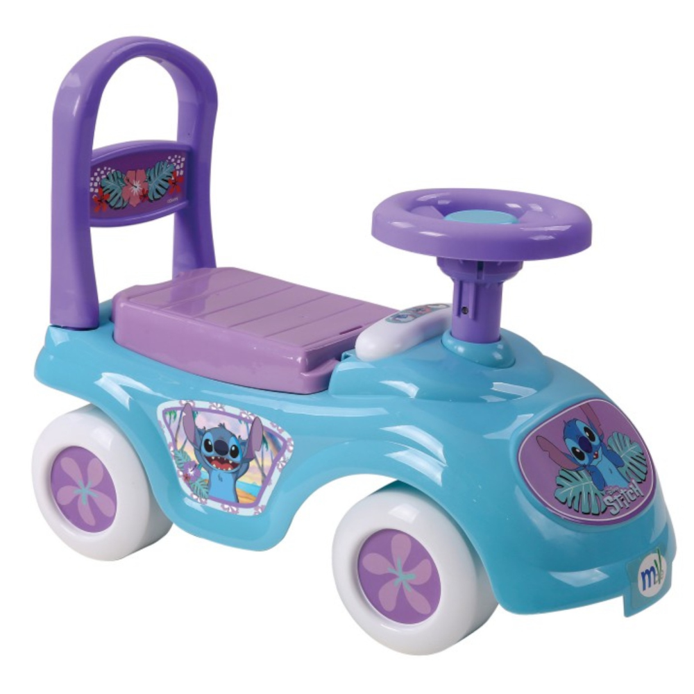 Prima Auto Cavalcabile con Telefono Stitch DISNEY 3 in 1 Macchinina Primi Passi Portagiochi - 42748
