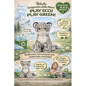 Peluche Leopardo Delle Nevi Grs Cm. 30 Plastica Reciclata Lelly - 800067