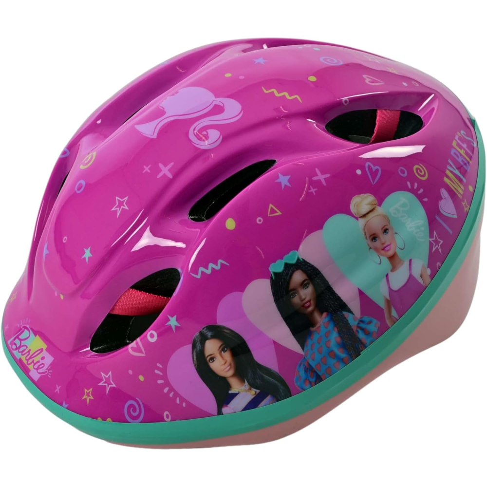 Casco Protettivo Barbie Mattel per Bici Regolabile 52-56 CM Omologato con Ventilazione - 1172