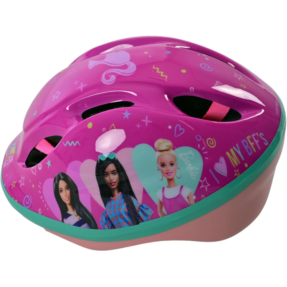 Casco Protettivo Barbie Mattel per Bici Regolabile 52-56 CM Omologato con Ventilazione - 1172