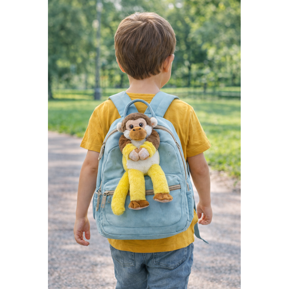 Peluche Scimmia con Velcro 39 CM Pupazzo Realizzato in Plastica Reciclata - 800235/1