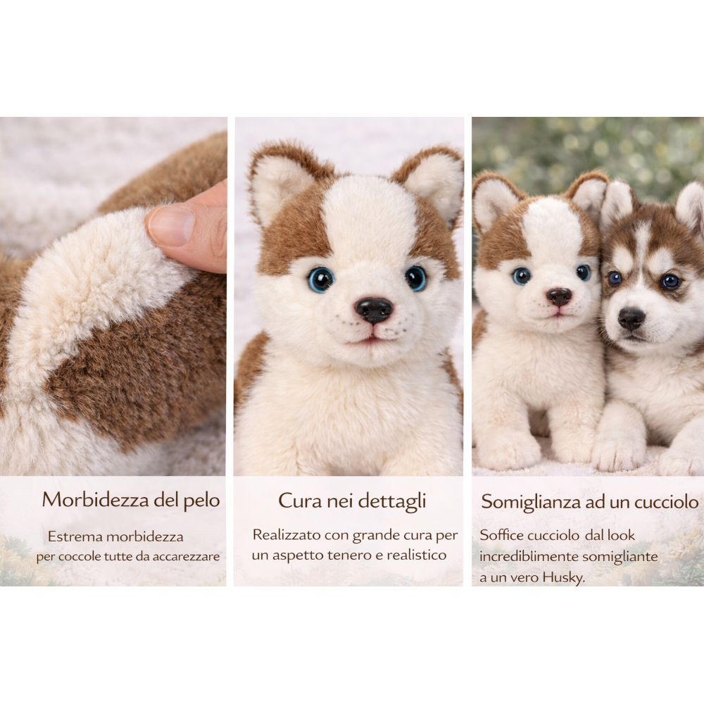 Peluche Husky CM 25 Pupazzo per Bambini Lelly - 642308