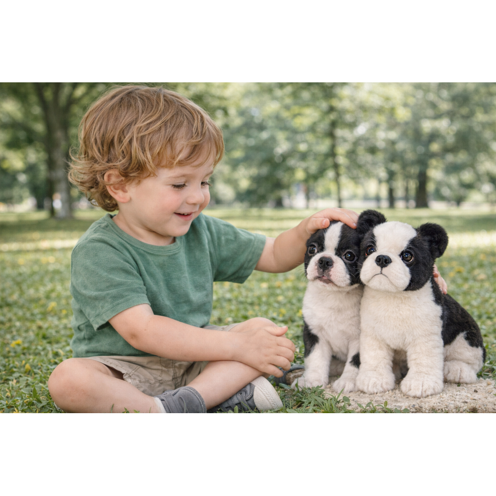 Peluche Boston Terrier CM 25 Pupazzo per Bambini Lelly - 642308