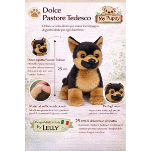 Peluche Pastore Tedesco CM 25 Pupazzo per Bambini Lelly - 642308