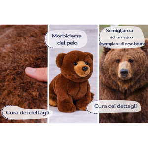 Peluche Orso Bruno CM 25 Pupazzo per Bambini Lelly - 650003